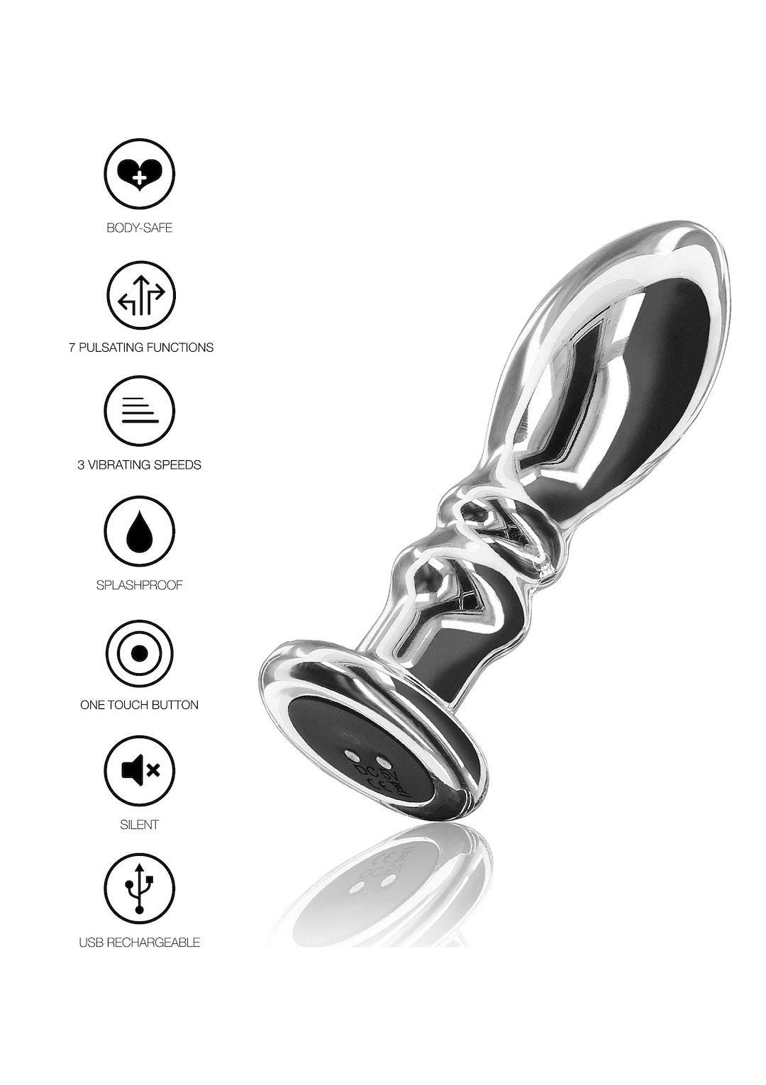 ToyJoy Buttocks Vibrating Metal Buttplug M — zdjęcie 3