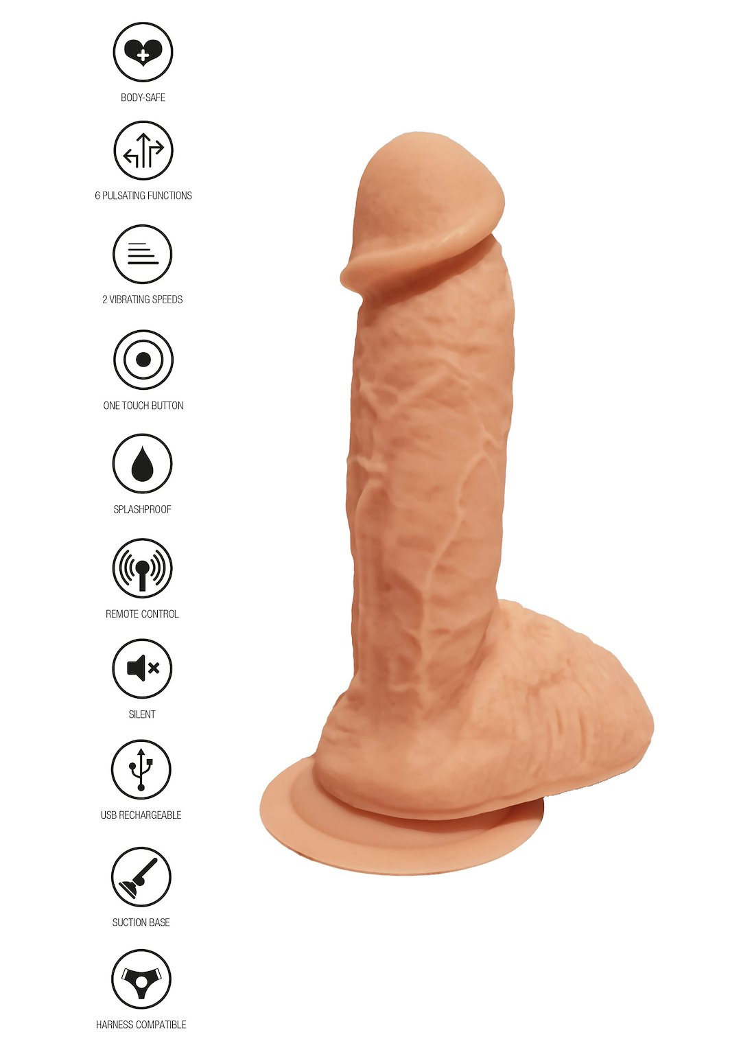 ToyJoy Get Real Vibrating Silicone Dildo 17 cm — zdjęcie 5