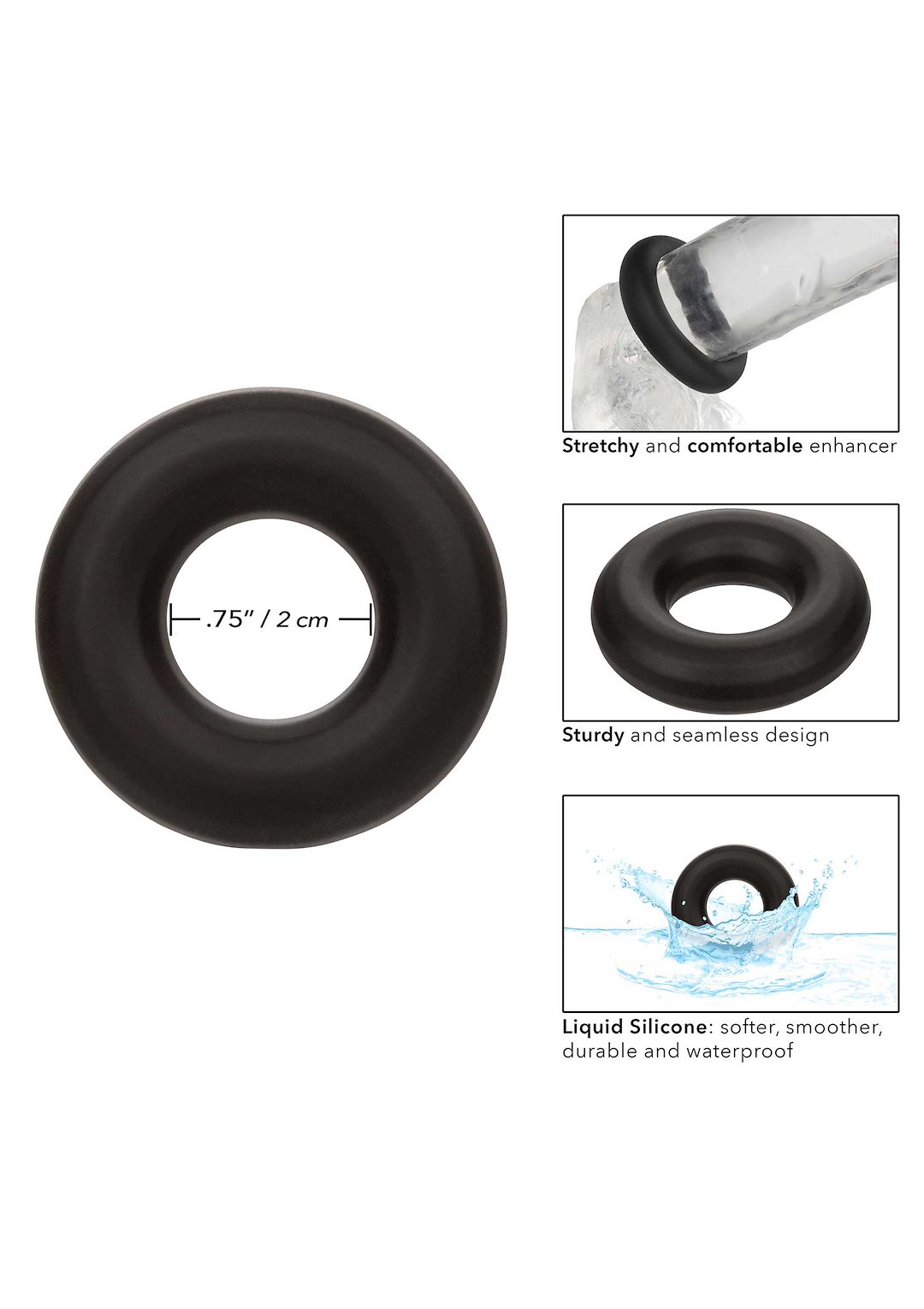 CalExotics Alpha Liquid Silicone Prolong Medium Ring — zdjęcie 5