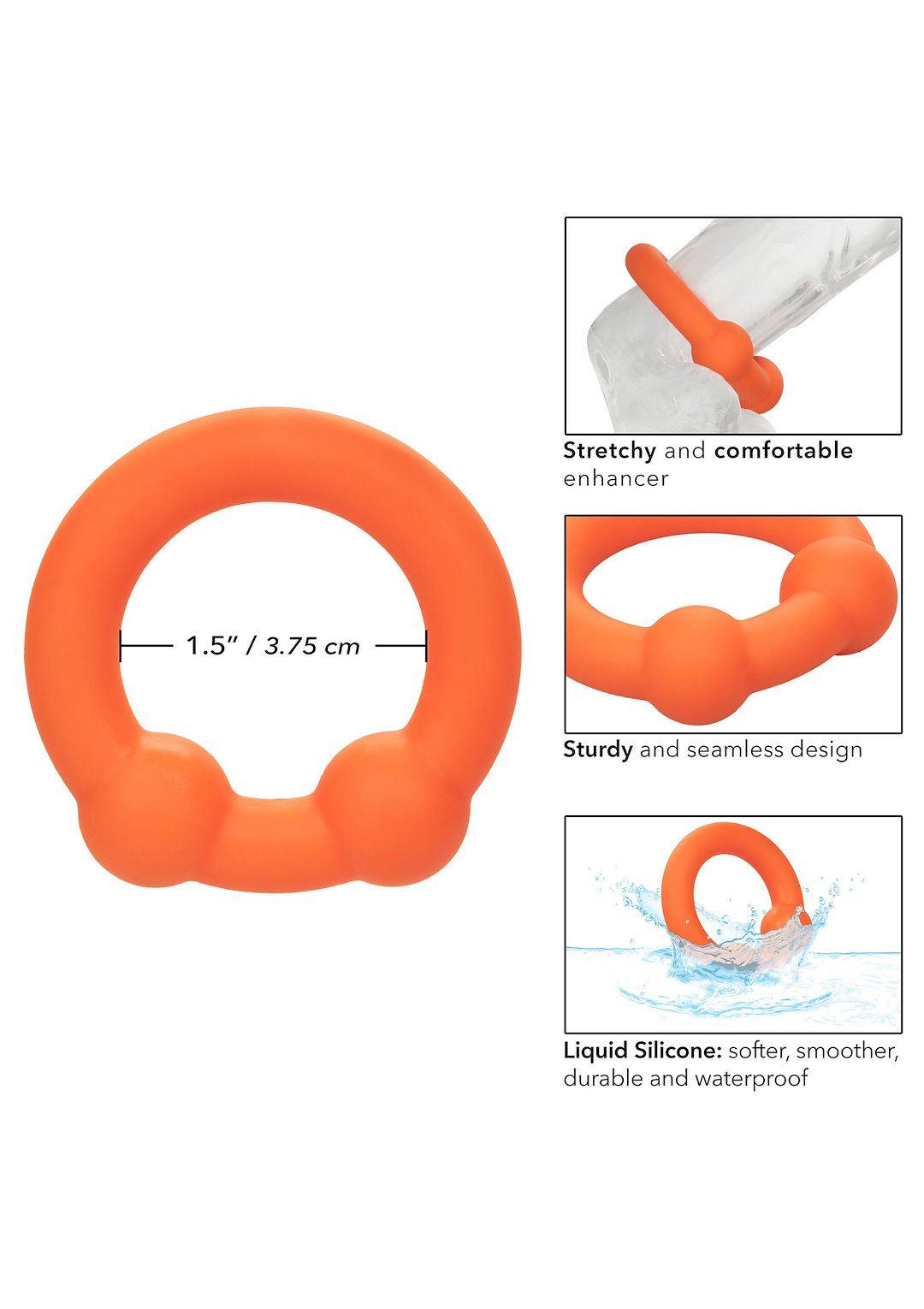CalExotics Alpha Liquid Silicone Dual Ball Ring — zdjęcie 6