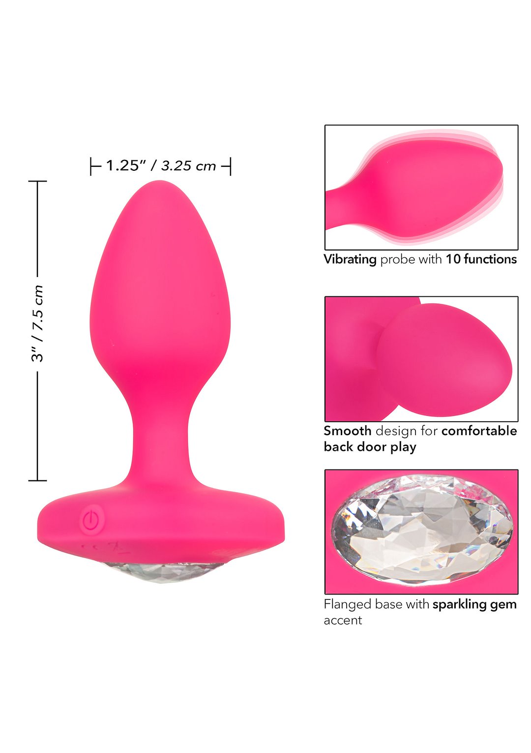 CalExotics Cheeky Gems Medium Rechargeable Vibrating Probe — zdjęcie 8