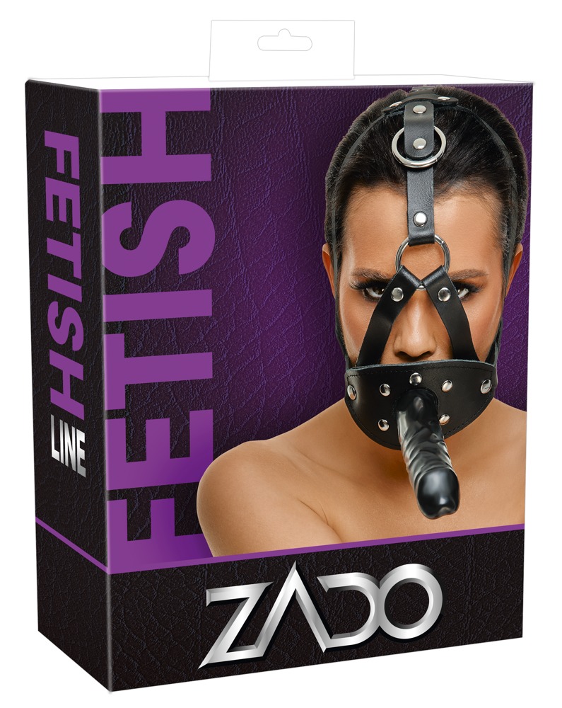 ZADO Strap-on maska z dildo i kneblem