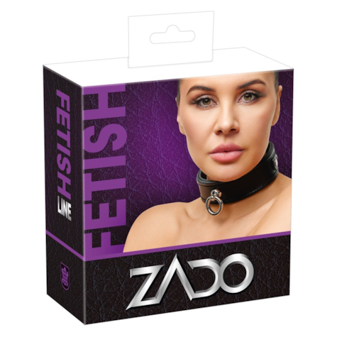 Skórzana obroża czarna S-L