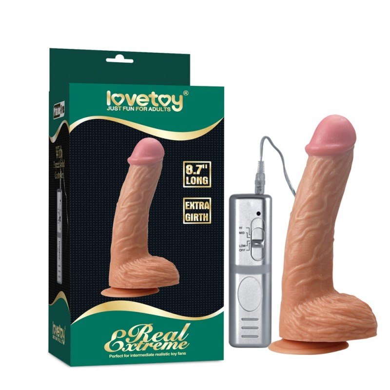 Dildo z przyssawką i przyssawką Real Extreme 22cm Lovetoy