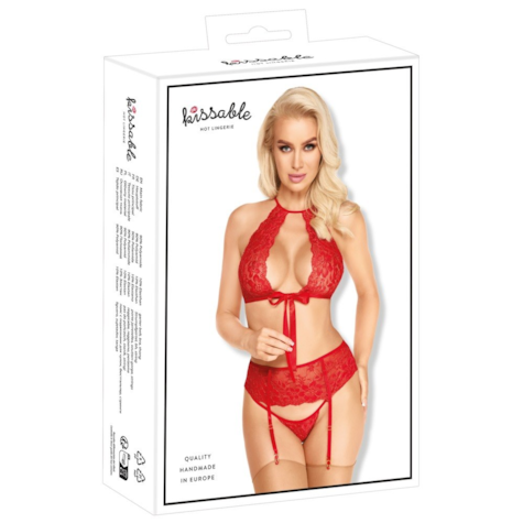 Suspender set red L/XL