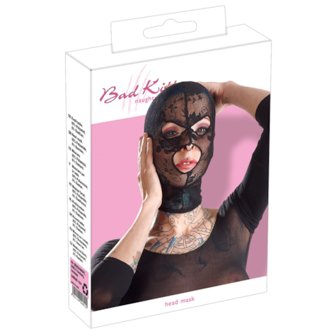 Koronkowa maska BK z otworami na oczy i usta