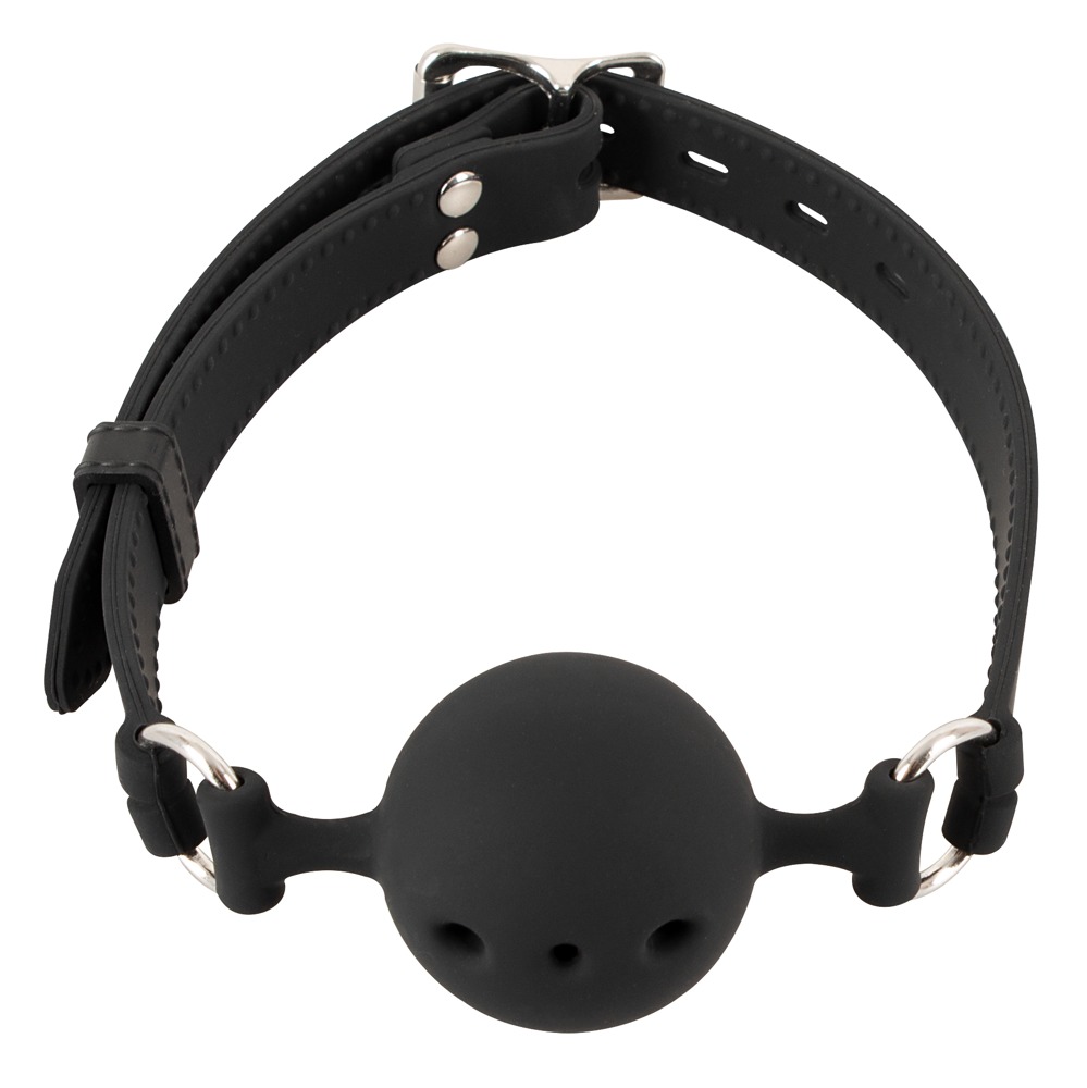 Czarny silikonowy knebel kula Bad Kitty śr. 4cm — zdjęcie 2