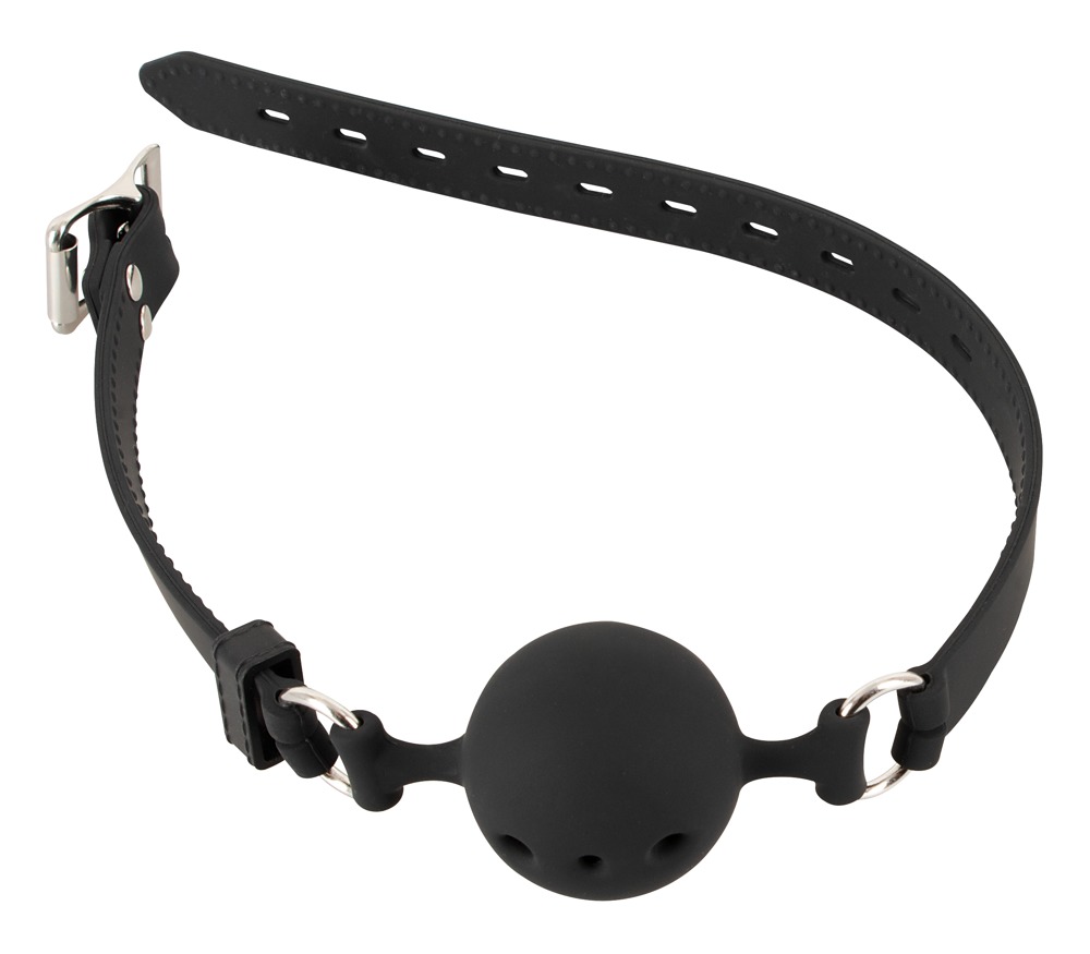 Czarny silikonowy knebel kula Bad Kitty śr. 4cm — zdjęcie 3