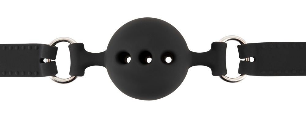 Czarny silikonowy knebel kula Bad Kitty śr. 4cm — zdjęcie 5