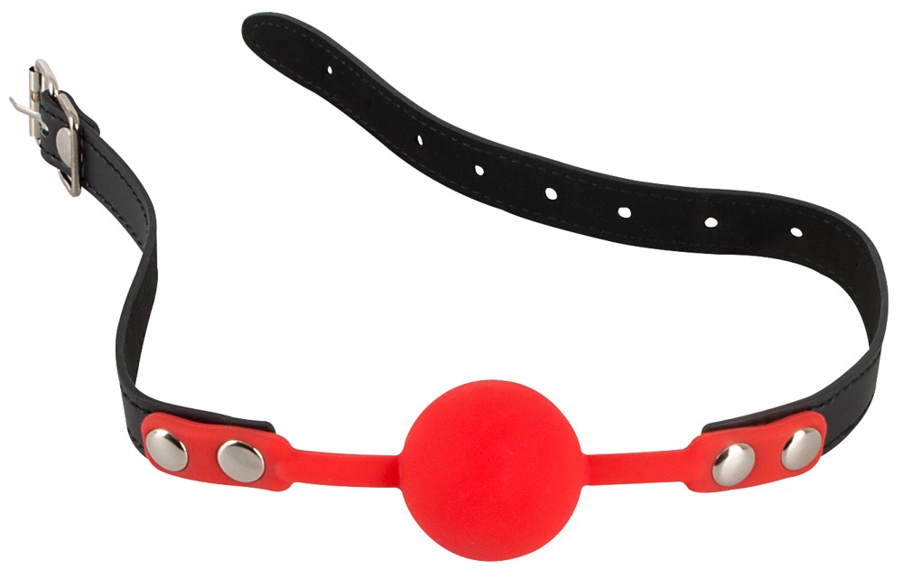 Czerwony silikonowy knebel kula Bad Kitty śr. 4cm — zdjęcie 3