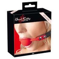 Czerwony silikonowy knebel kula Bad Kitty śr. 4cm