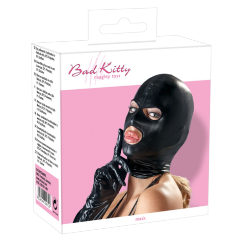 Maska czarna z otworami na oczy i usta