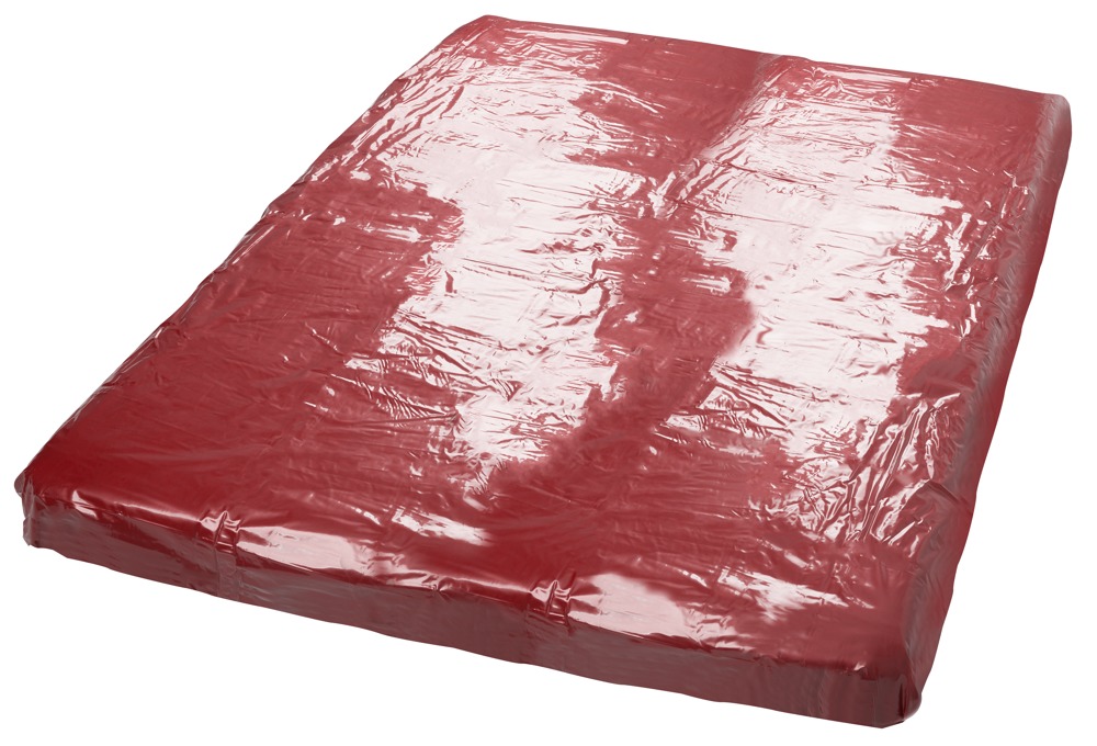 Winylowe, bordowe prześcieradło 200 cm x 230 cm — zdjęcie 3