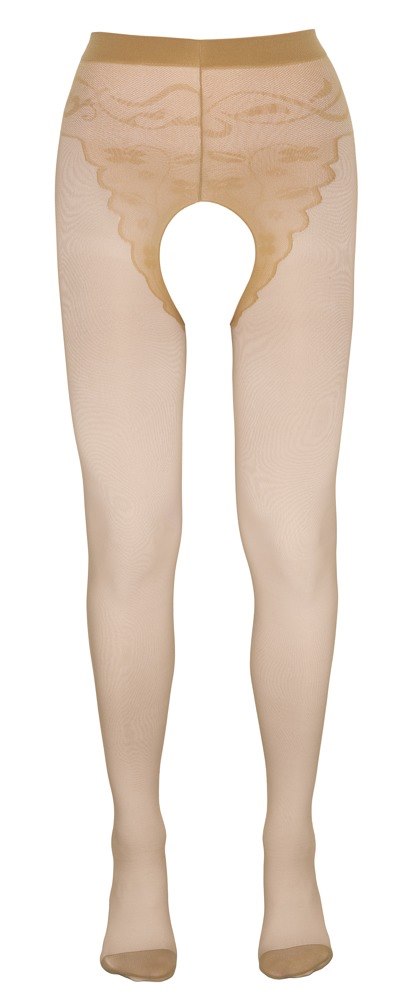 Rajstopy Z Dziurką Beżowe S