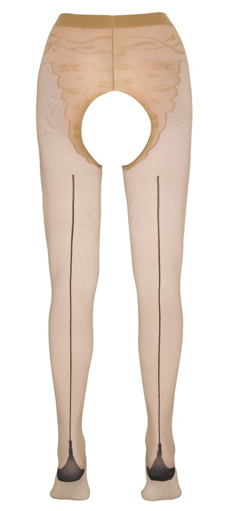 Rajstopy Z Dziurką Beżowe S