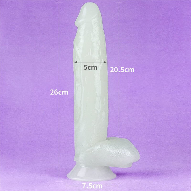 Dildo z przyssawką świecące w ciemności Lumino Play 26 cm Lovetoy — zdjęcie 2