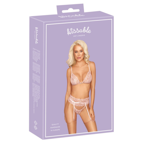 Komplet bielizny z pasem do pończoch Rosa L/XL Kissable