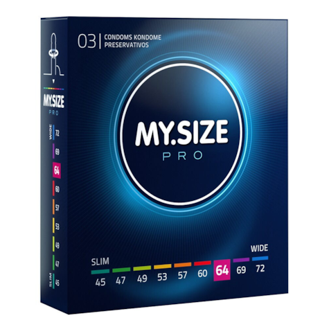 Prezerwatywy 64 mm 3 szt. My.Size Pro