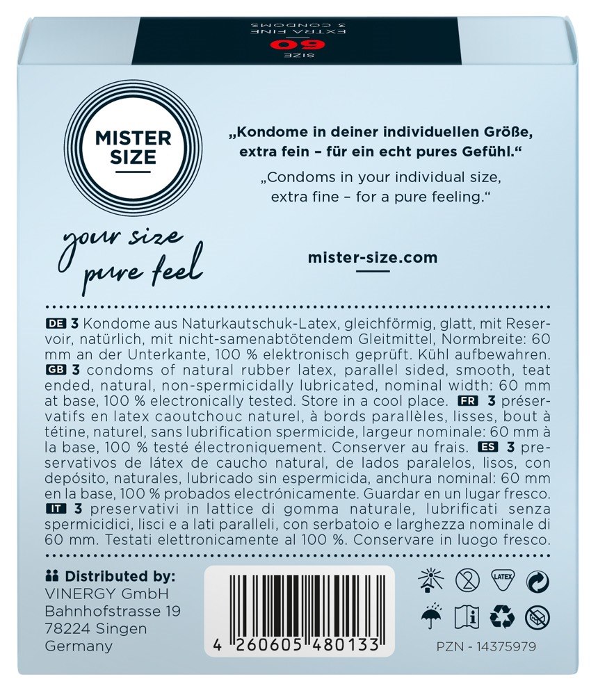Prezerwatywy 60mm 3 szt. Mister Size — zdjęcie 3