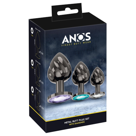 ANOS Metal Butt Plug Set Diamo