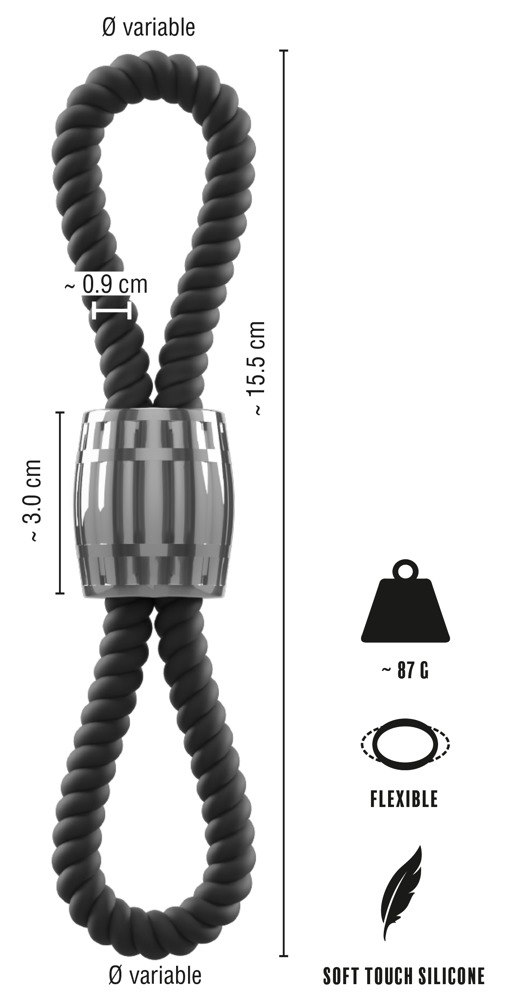 Rebel Heavy Rope Cock Strap 2L — zdjęcie 9