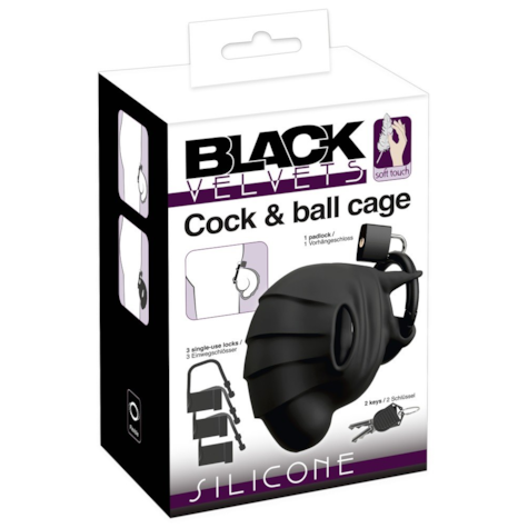 Black velvets Cock & Ball cage