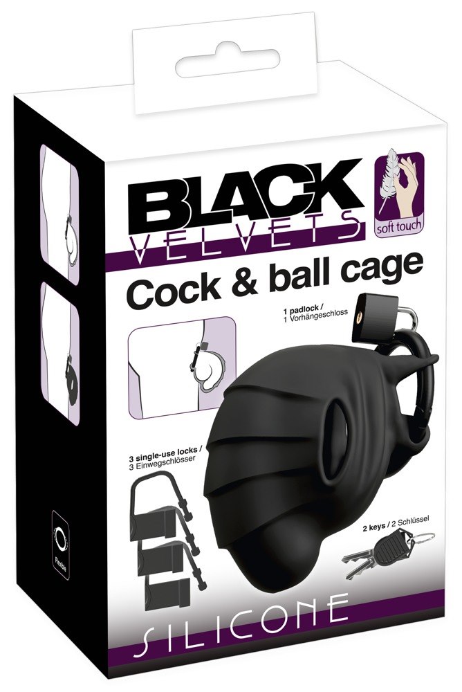 Black velvets Cock & Ball cage