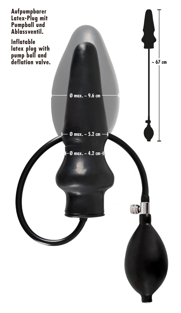 Korek analny lateksowy pompowany 20 cm LateX — zdjęcie 4