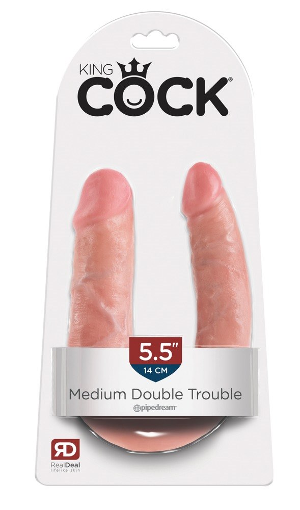 Dildo dwustronne Double Trouble 34cm King Cock