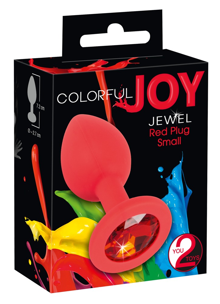 Colorful Joy - Korek analny silikonowy Joy Jewel czerwony 7,2 cm