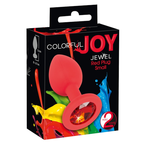 Korek analny silikonowy Joy Jewel czerwony 7,2 cm