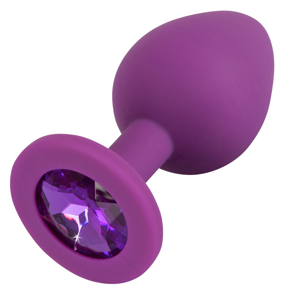 Korek analny silikonowy Joy Jewel fioletowy 8 cm — zdjęcie 2