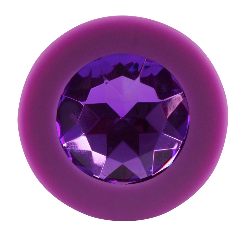 Korek analny silikonowy Joy Jewel fioletowy 8 cm — zdjęcie 4