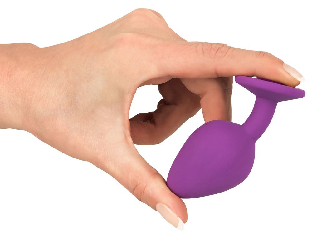 Korek analny silikonowy Joy Jewel fioletowy 8 cm — zdjęcie 5