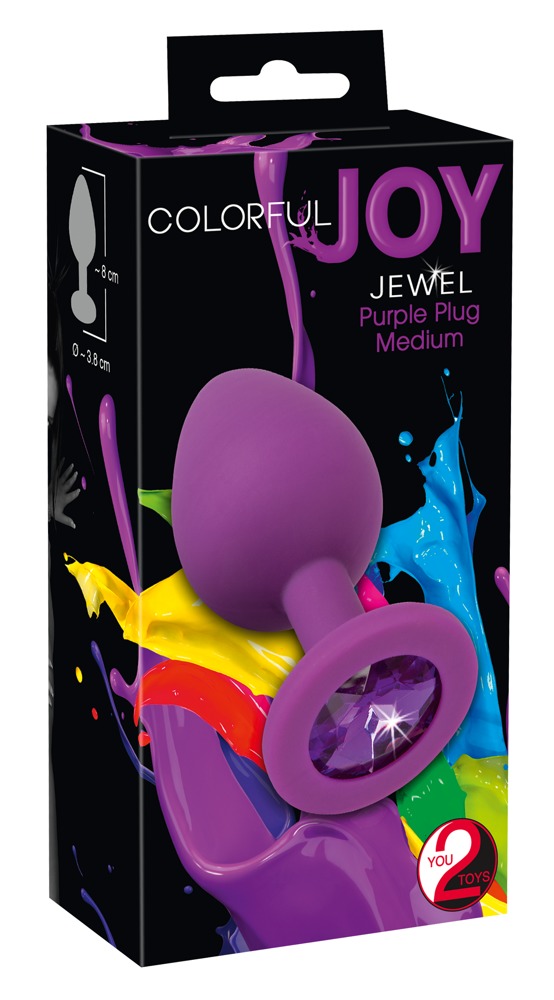 Colorful Joy - Korek analny silikonowy Joy Jewel fioletowy 8 cm