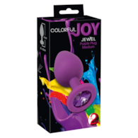 Korek analny silikonowy Joy Jewel fioletowy 8 cm