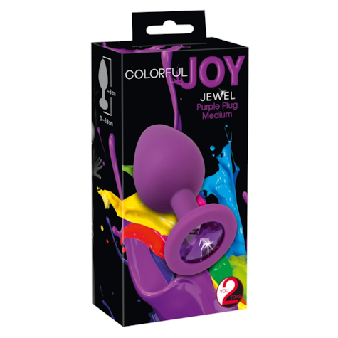 Korek analny silikonowy Joy Jewel fioletowy 8 cm