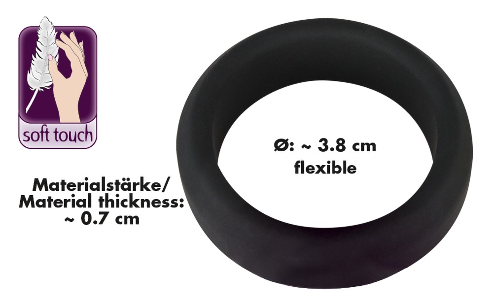 Silikonowy pierścień na penisa Black Velvets 3,8cm — zdjęcie 6