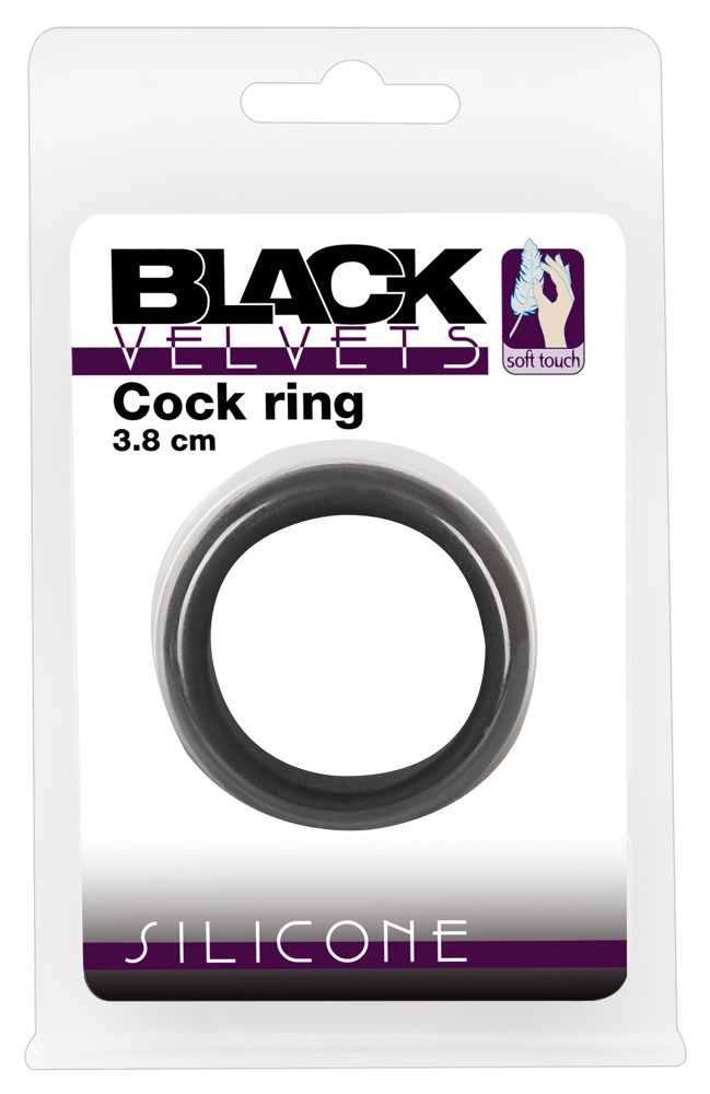 Silikonowy piercieñ na penisa Black Velvets 3,8cm