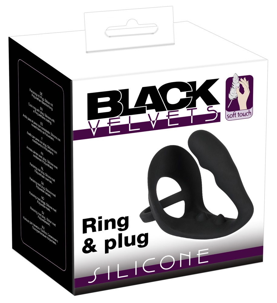 Black Velvets Piercieñ z korkiem analnym