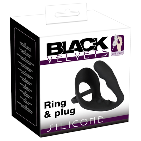 Black Velvets Pierścień z korkiem analnym