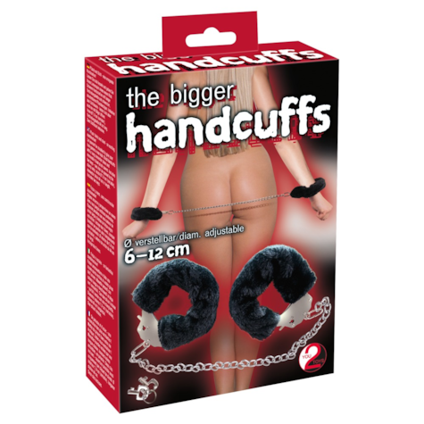 Czarne kajdanki z futerkiem