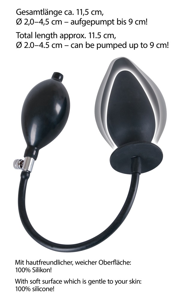 Korek analny silikonowy pompowany True Black 11,5 cm — zdjęcie 6