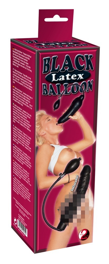 Dildo lateksowe pompowane Black Latex Balloon 24 cm