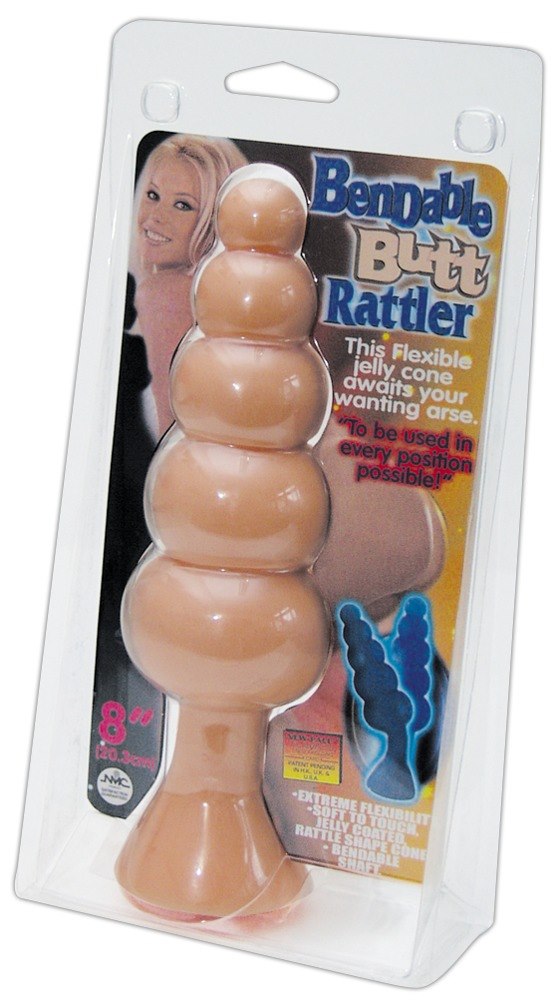 Korek analny Bendable Butt Rattler 20cm cielisty