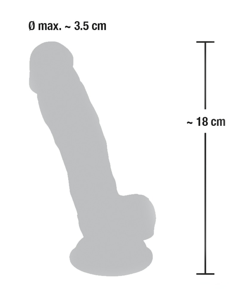 Dildo silikonowe medyczne z przyssawką 18 cm — zdjęcie 7