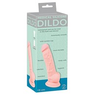 Dildo silikonowe medyczne z przyssawką 18 cm