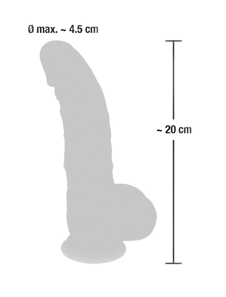 Dildo silikonowe medyczne z przyssawką 20 cm — zdjęcie 7