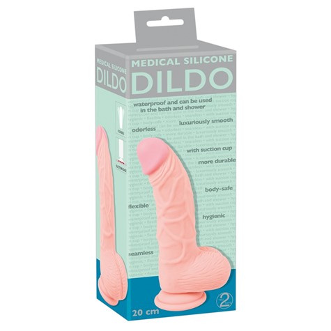 Dildo silikonowe medyczne z przyssawką 20 cm