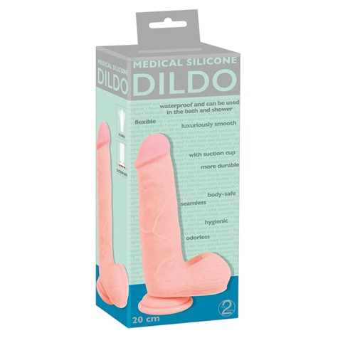 Dildo silikonowe medyczne z przyssawką 20 cm